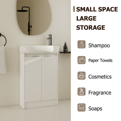 Freestanding Bathroom Vanity & Sink, Soft Close Doors