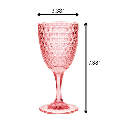 Diamond Cut Plastic Wine Glasses (Set of 4)
