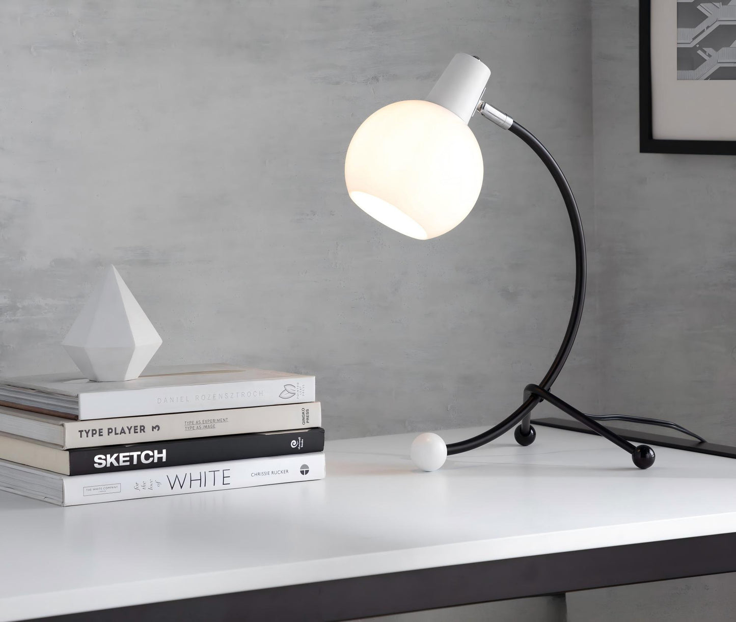 Eileen - Contemporary Task Lamp - Black / White