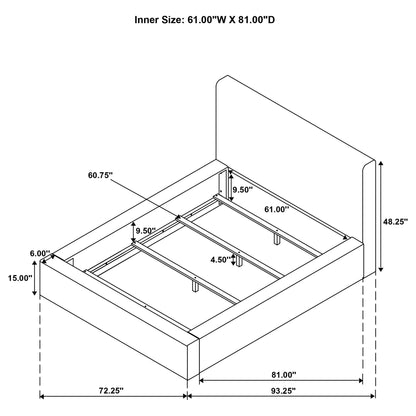 Tall Headboard Panel Bed With Padded Headboard
