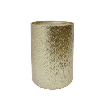 Modern Round Accent Table With Hammered Surface