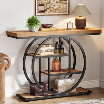Console Table With 4 Tier Design For Living Hallway
