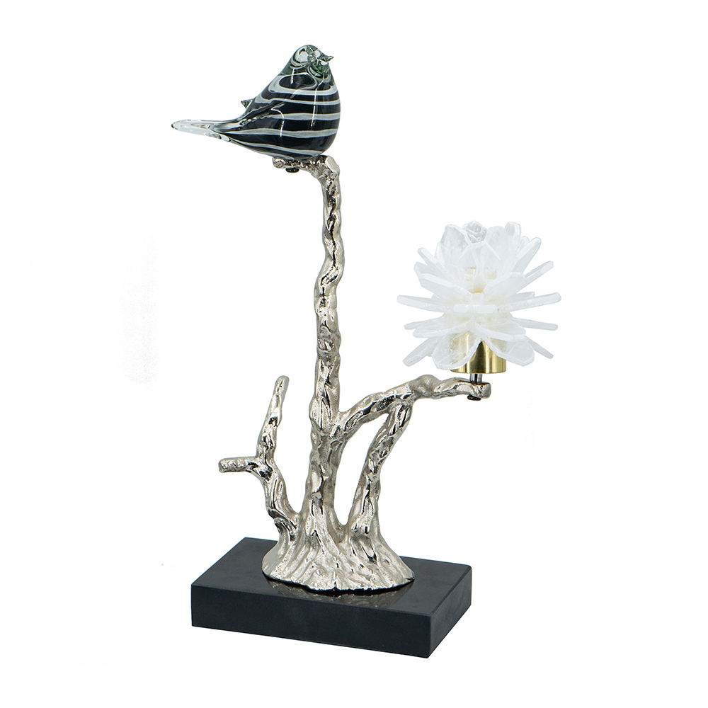 Aluminum Candle Holder With Marble Stand