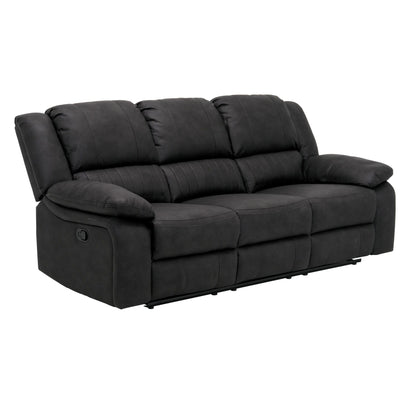 Reclining Sofa - Black - Solid Wood