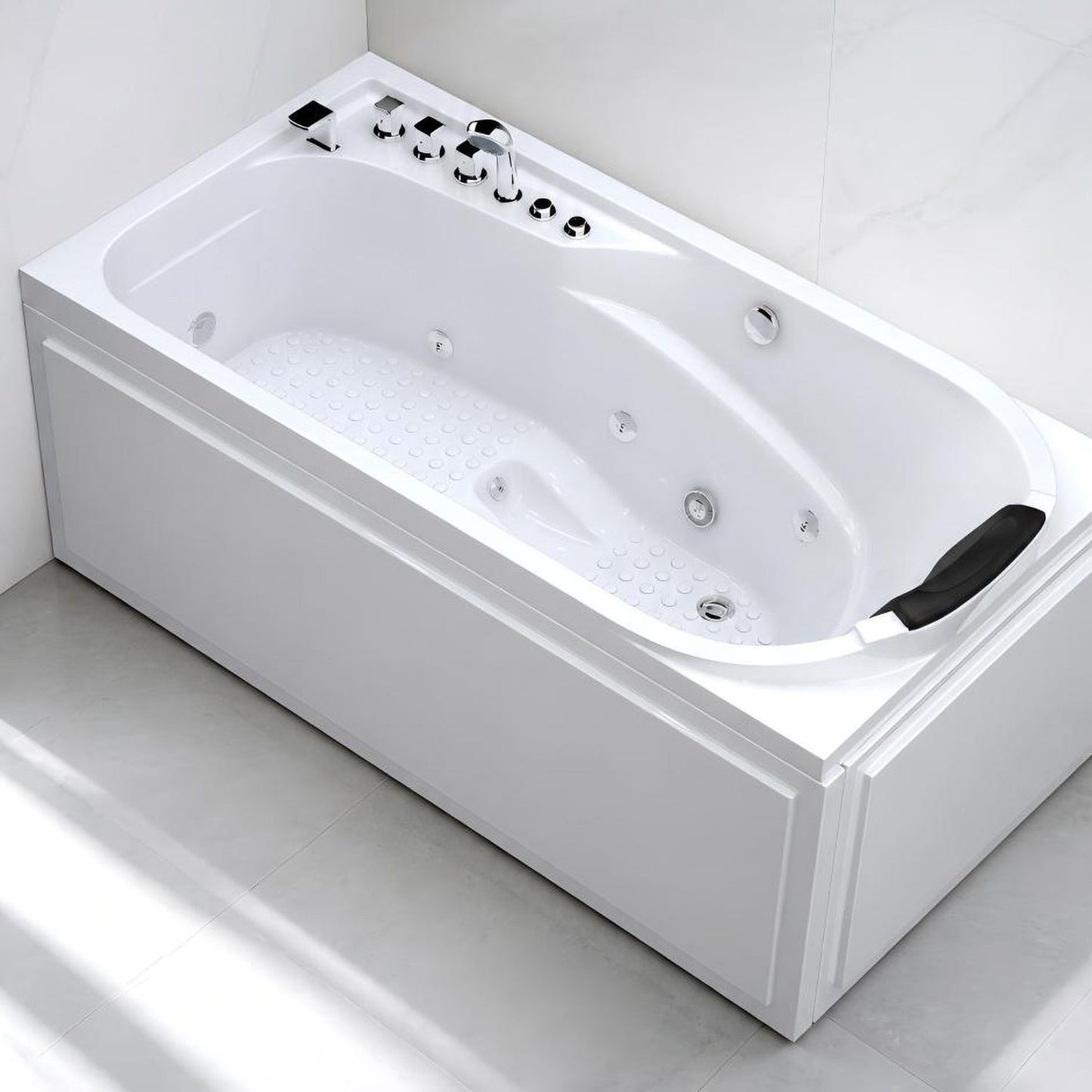 Xavier - Single Corner Massage Bathtub - Milk White