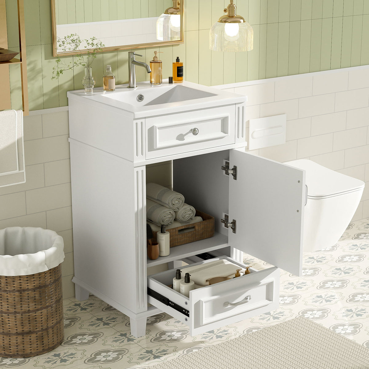 Bathroom Vanity With Sink, Drawer & Soft Closing Door