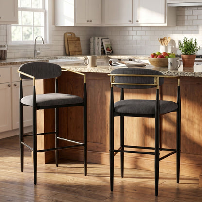 Modern Bar Stools With Armrests (Set of 2)