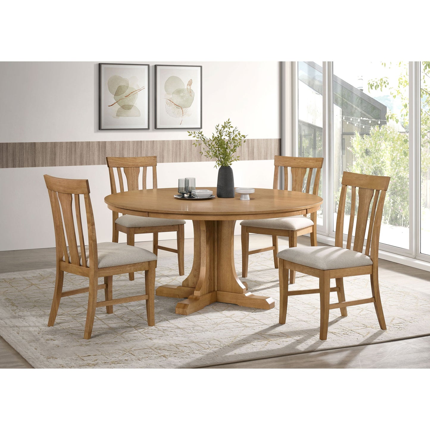 Auburn - 5 Piece Dining Set - Natural / Light Brown