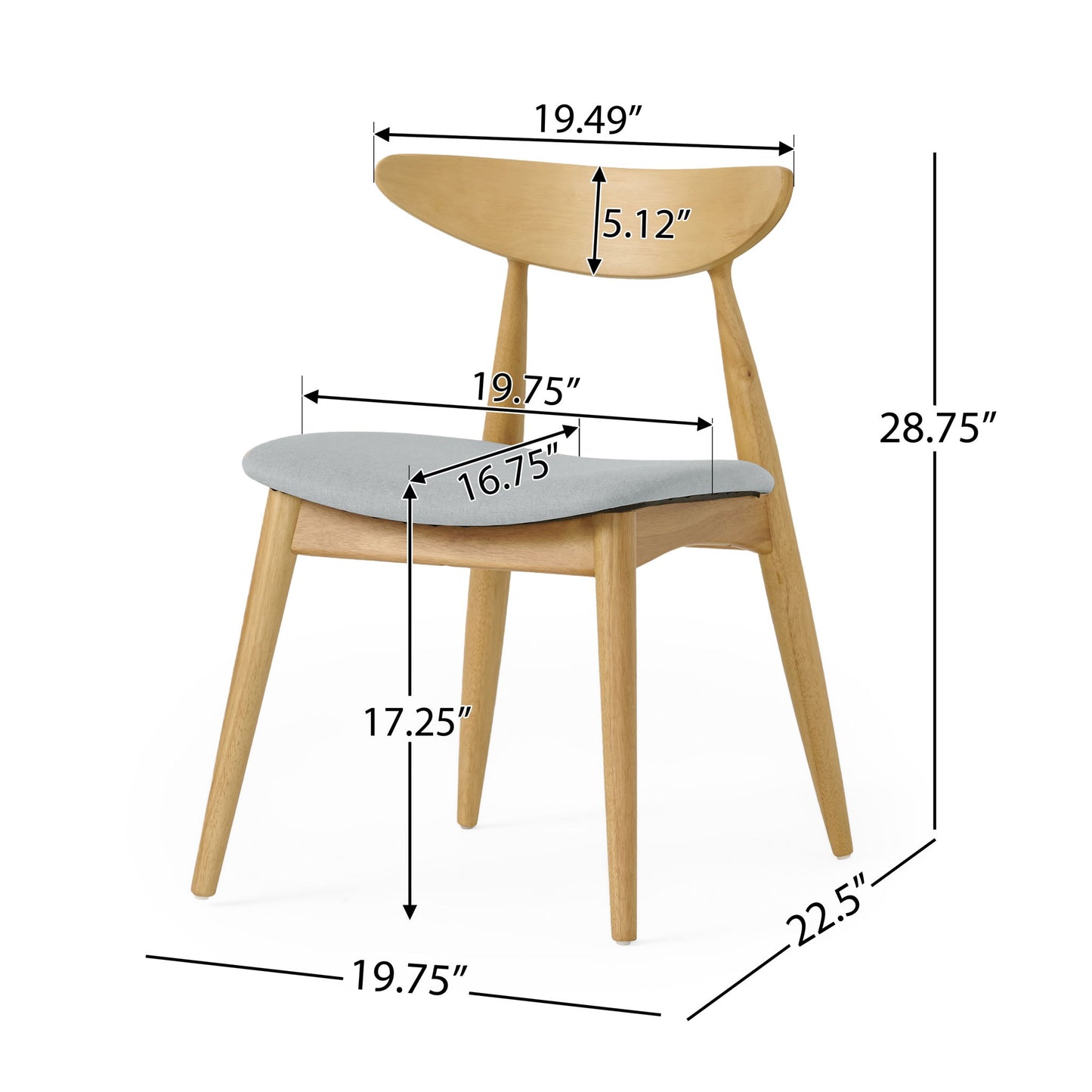 Ergonomic Back Dining Chairs (Set of 2)