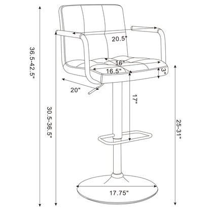 Letitia - Adjustable Height Bar Stool - White