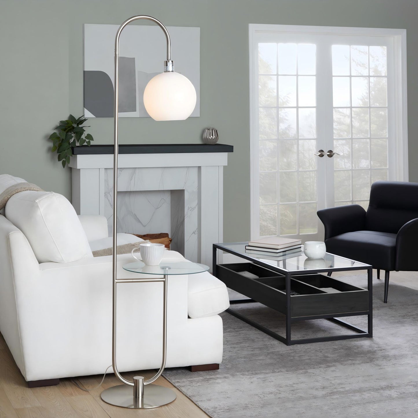 Trombone - Contemporary / Glam Floor Lamp