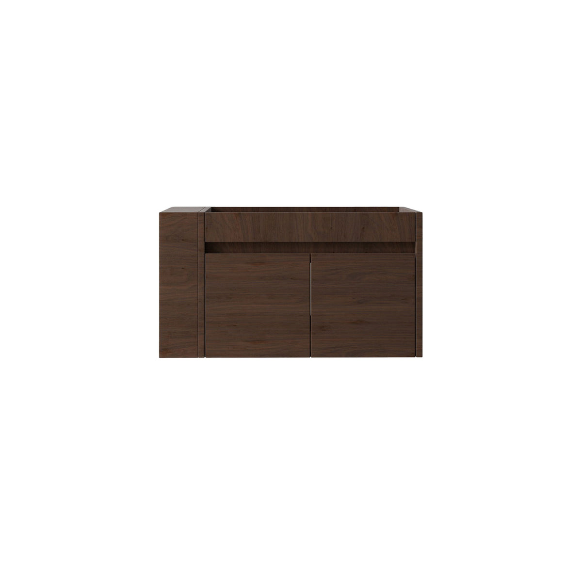 Floating Bathroom Vanity Cabinet, Soft Close Double Drawers, Open Side Storage, Wall Mounted, Cabinet Only
