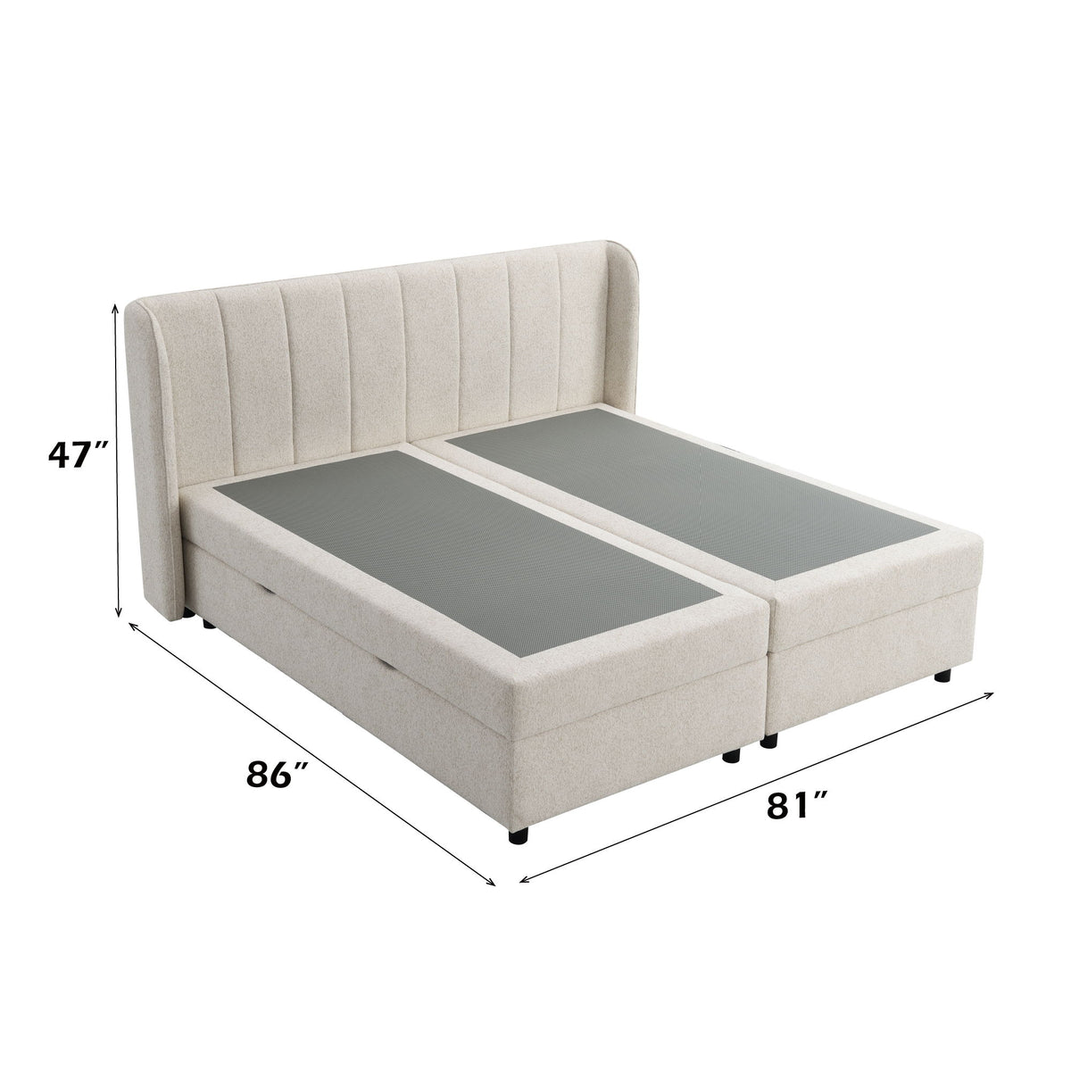 Adonia - Eastern King Storage Bed With Mattress Included - Beige