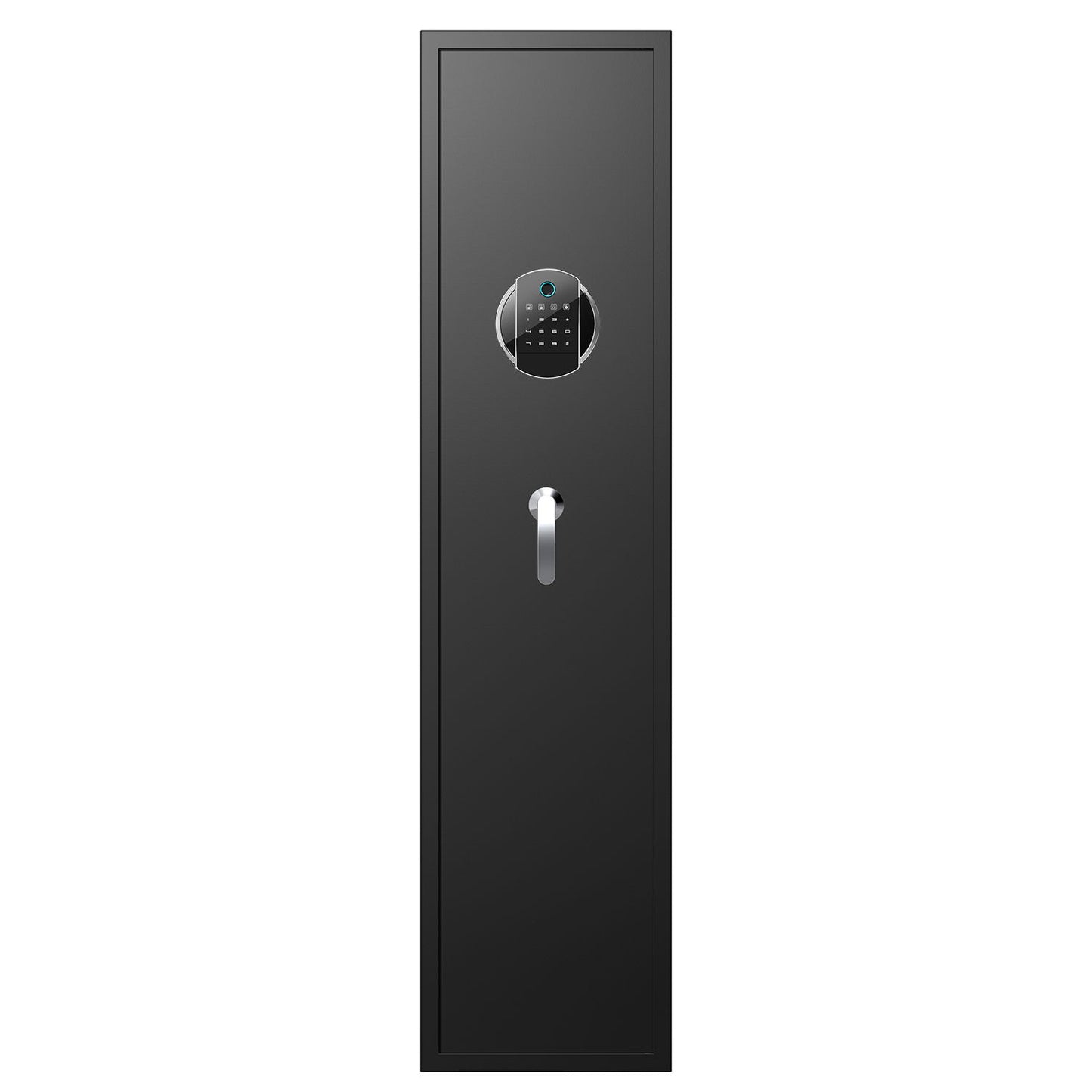 Large Capacity Quick Access Fingerprint Gun Safe, 4 - 5 Gun Biometric Metal Rifle Gun Security Cabinet Safe Locker - Black