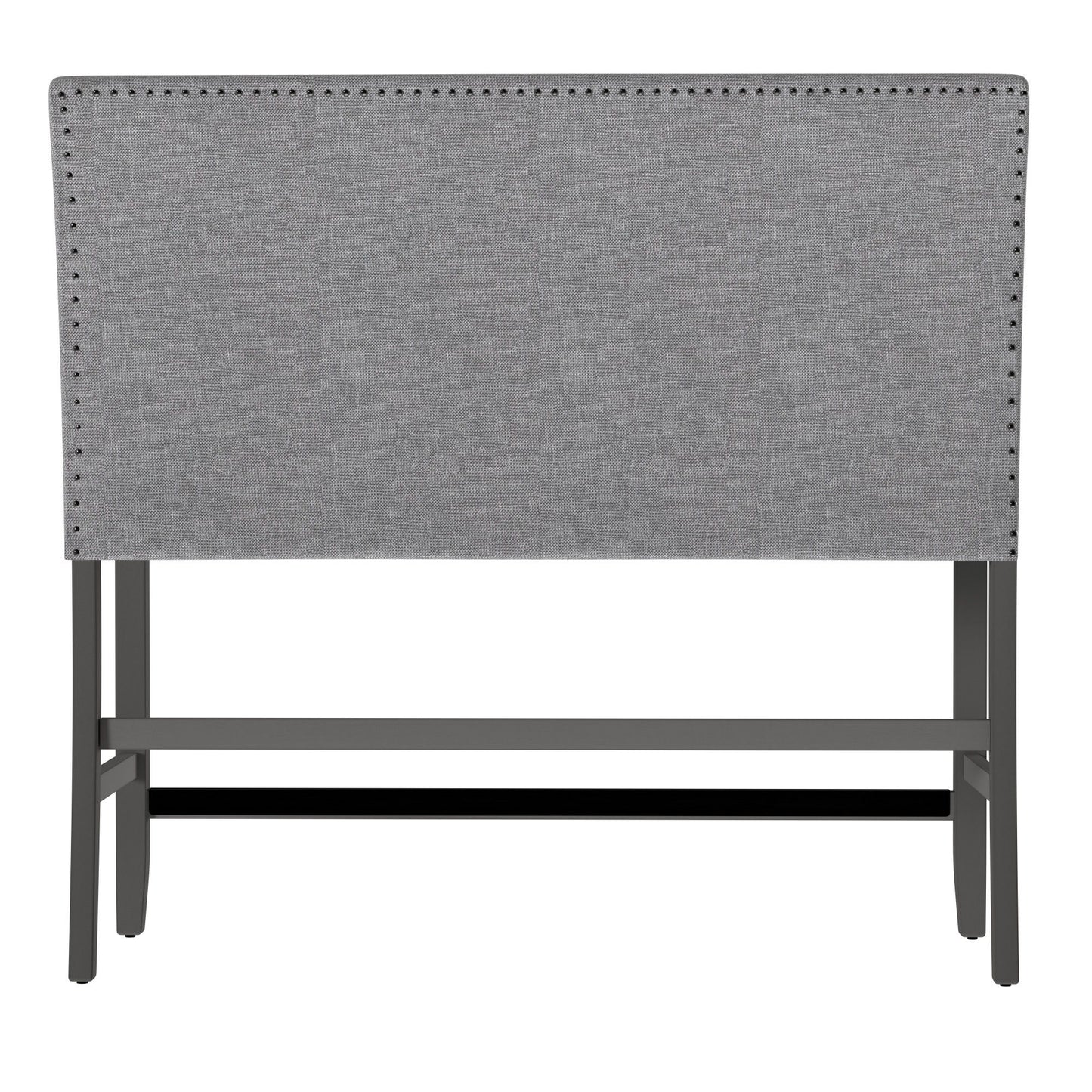 Upholstered Bench With Back - Gray