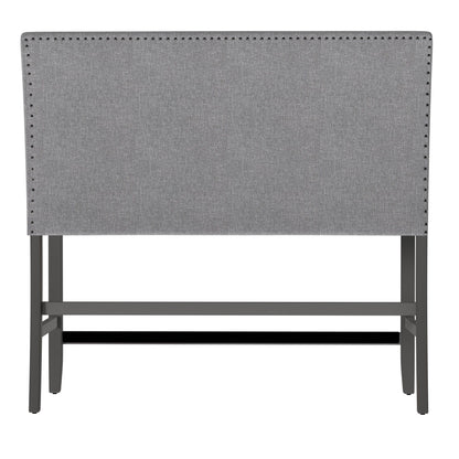 Upholstered Bench With Back - Gray