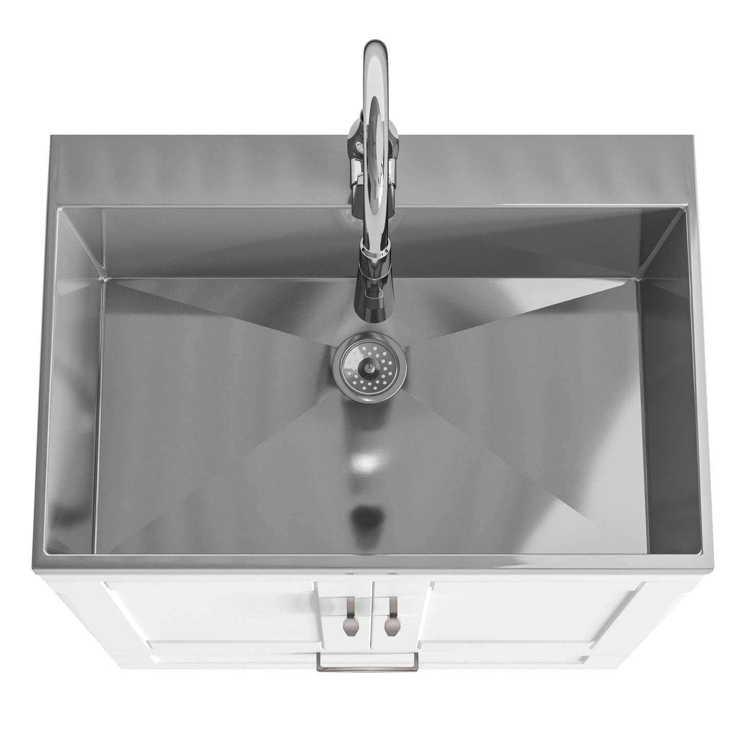 Reed - Deluxe Laundry Cabinet With Pull-Out Faucet And Stainless Steel Sink