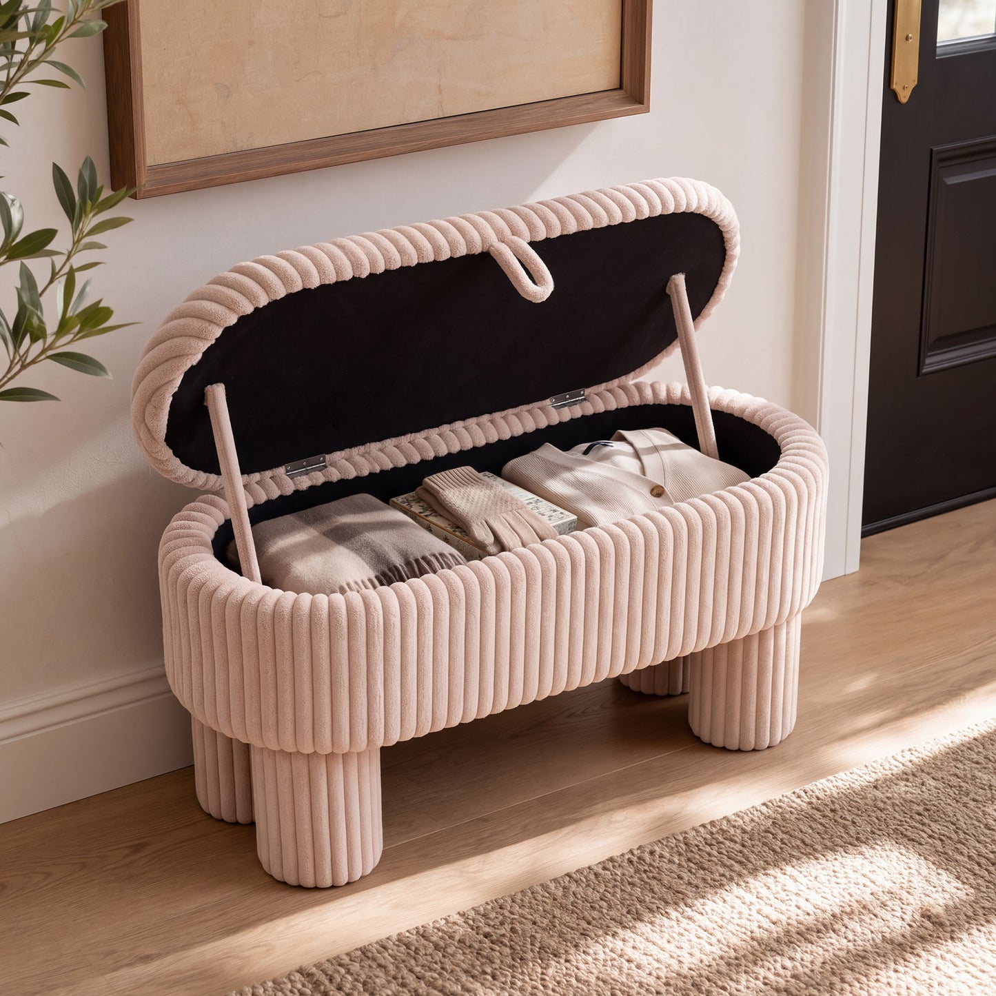 Modern Storage Ottoman Bench For Living Room