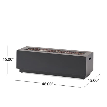 Modern Rectangular Iron Fire Pit 50, 000 Btu