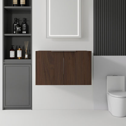 Floating Bathroom Vanity Cabinet With Soft Close Double Doors, Spacious Interior Storage, Wall Mounted, Cabinet Only