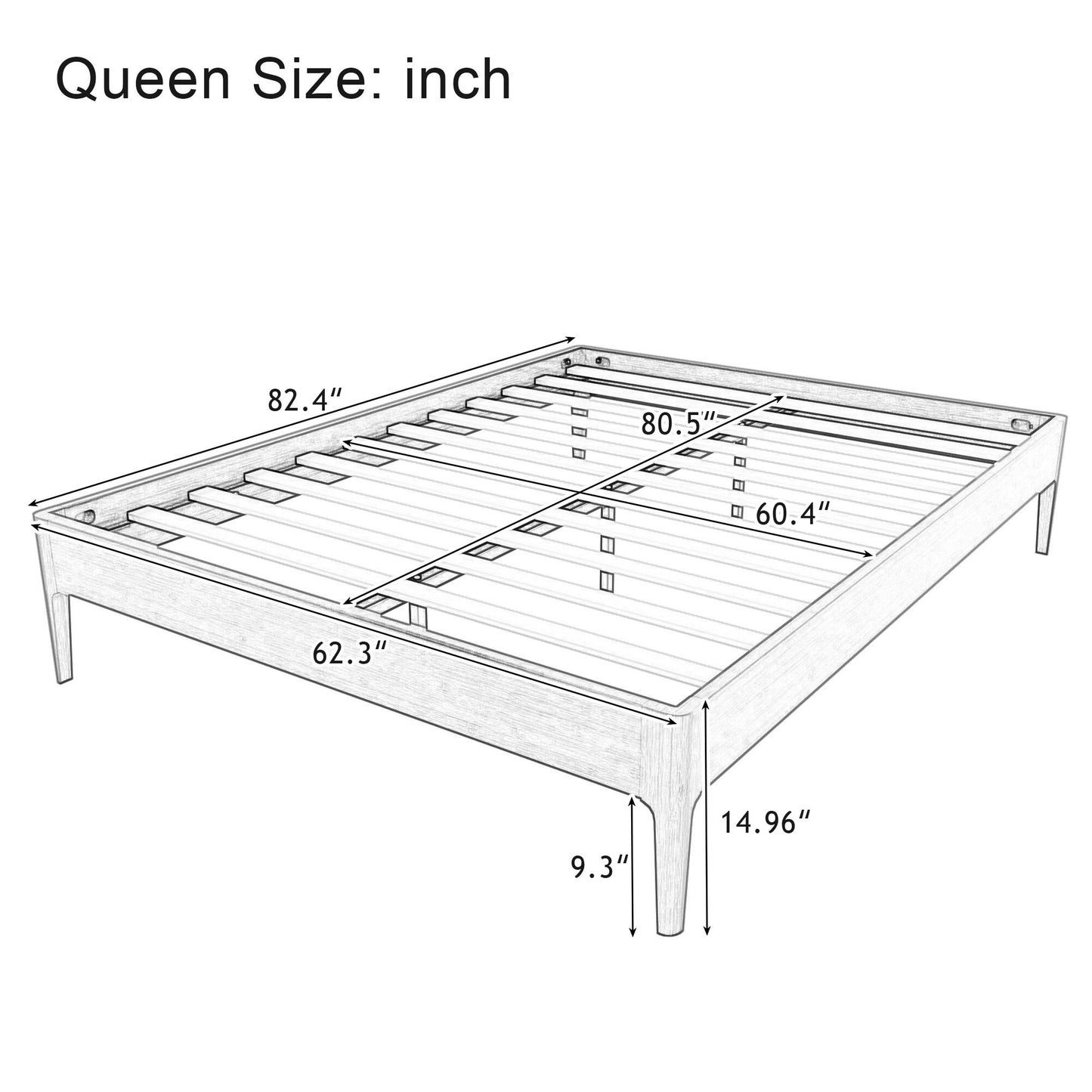 Modern Minimalist Style Platform Bed