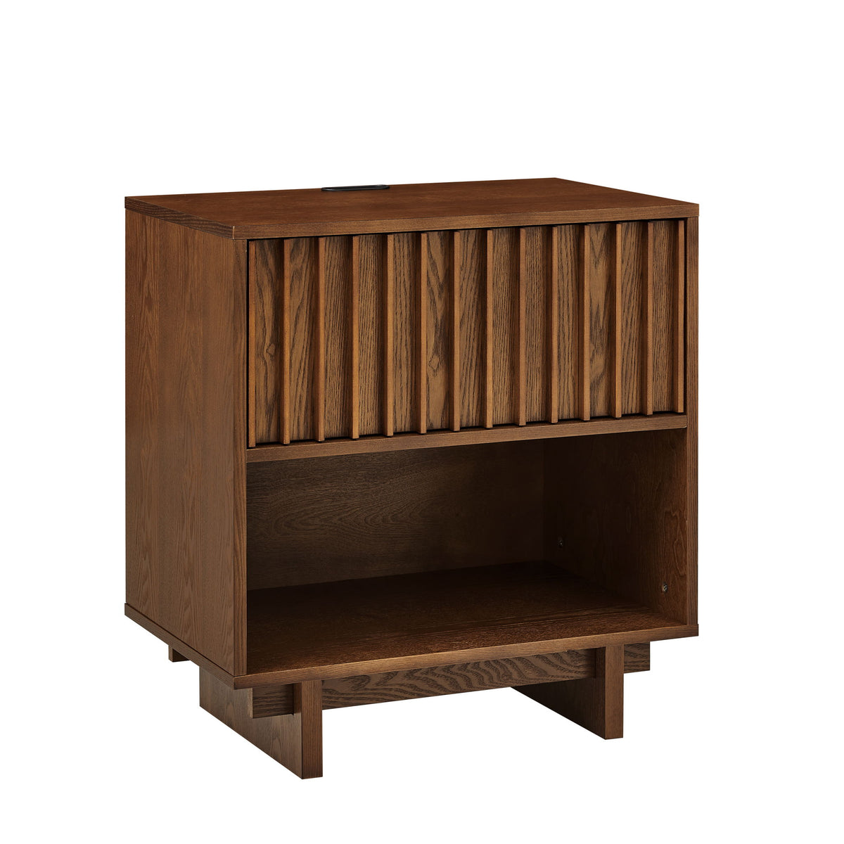 Nightstand With Hidden Charging Station USB Ports & Outlet Hole