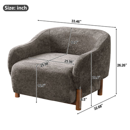 Modern Accent Chair With Recessed Arms And Tight Back