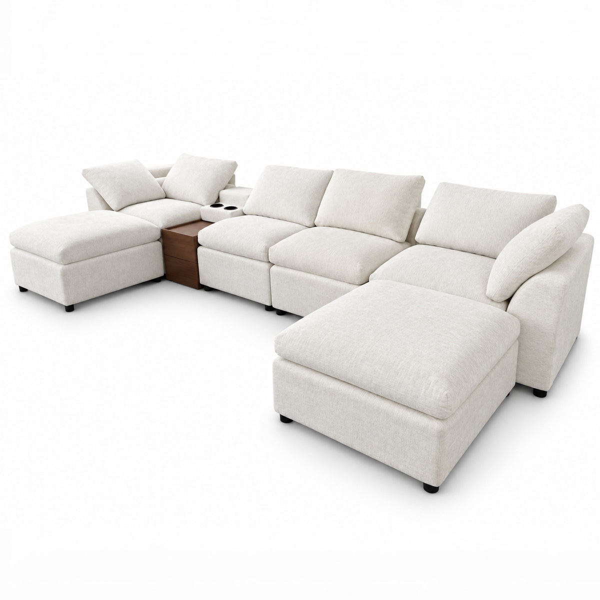 Modular Cloud Couch With Storage Console