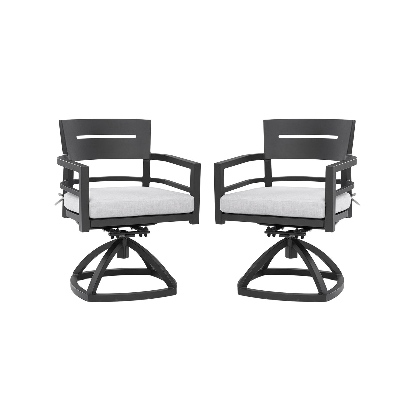Outdoor Patio Swivel Rocker With Outdoor Grade Sunbrella Fabric Cushions (Set of 2) - Ember Black