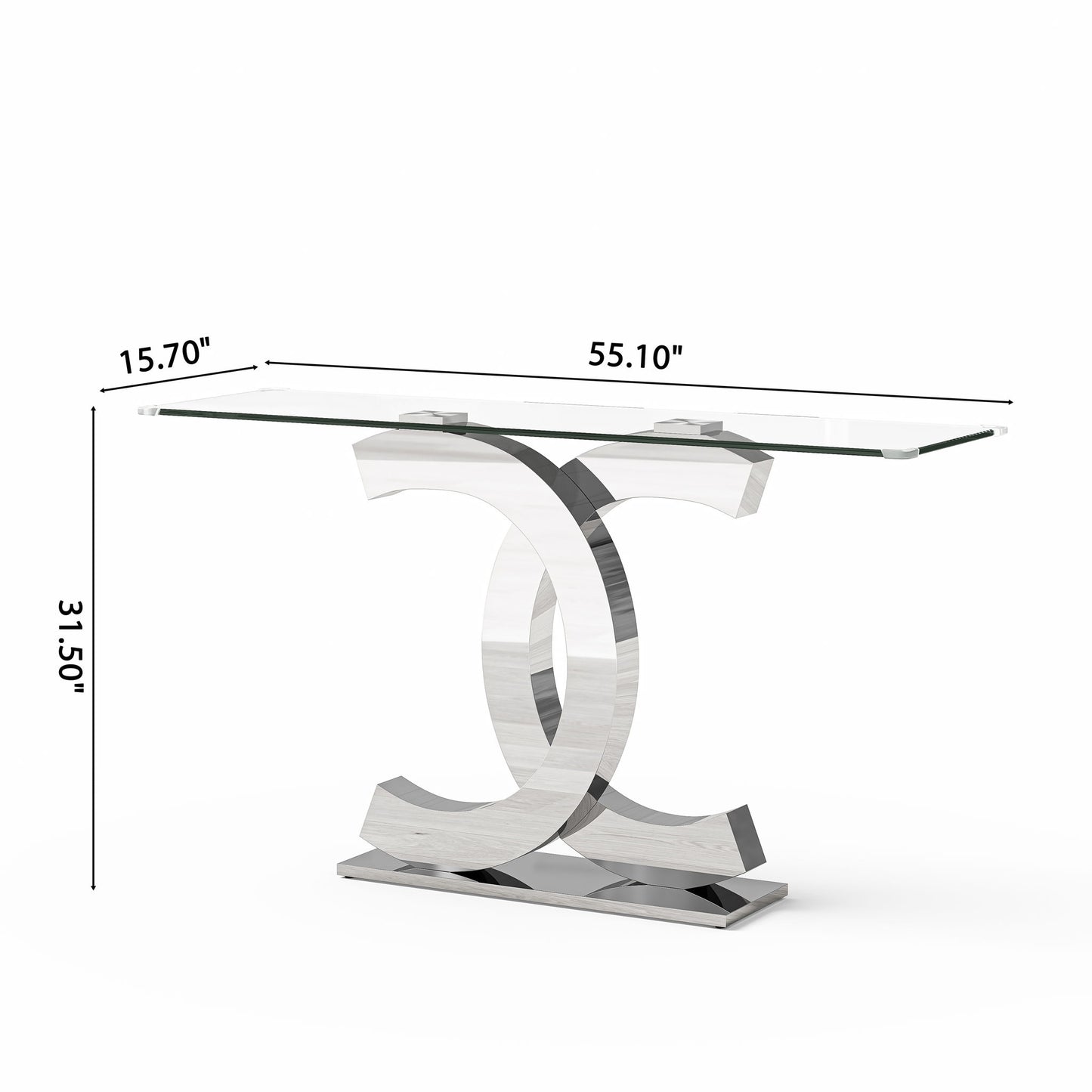 Dual C - Shaped Console Table