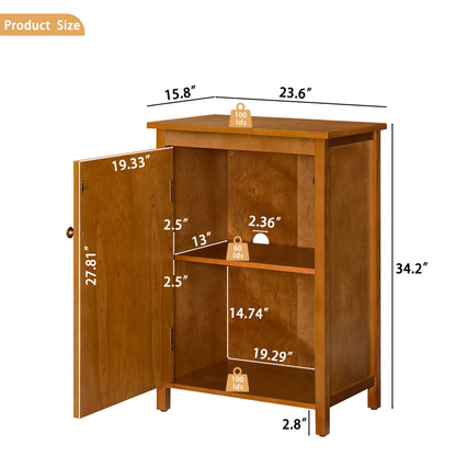 Floor Cabinet With Doors & Adjustable Shelf, Storage Cabinet For Entryway