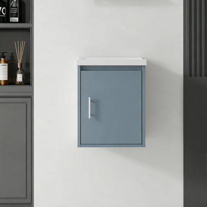 Floating Bathroom Vanity Combo, Wall Mounted Cabinet With Sink & Soft Close Doors For Small Bathrooms