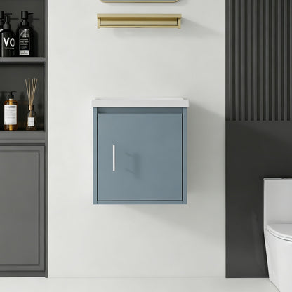 Floating Bathroom Vanity Combo, Wall Mounted Cabinet With Sink & Soft Close Doors For Small Bathrooms