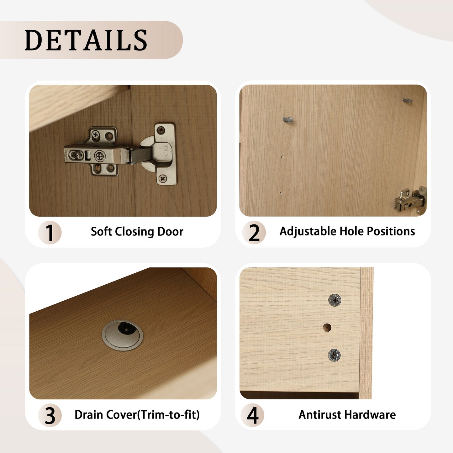 Freestanding Bathroom Vanity With Soft Close Doors
