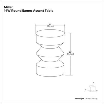 Miller - Side Table - Black / Brass