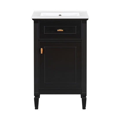 Bathroom Vanity With Sink, Adjustable Shelf, Tilt-Out Drawer