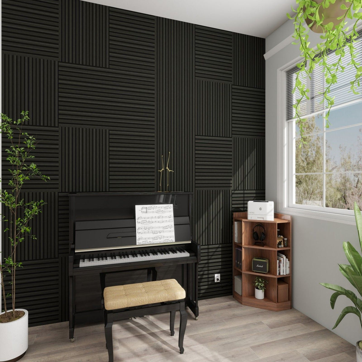 Acoustic Panels With Strip Design, Sound Absorbing Wall & Ceiling Panels