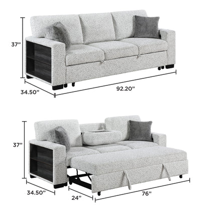 Prato - Sofa With Pull Out Sleeper And USB - Gray