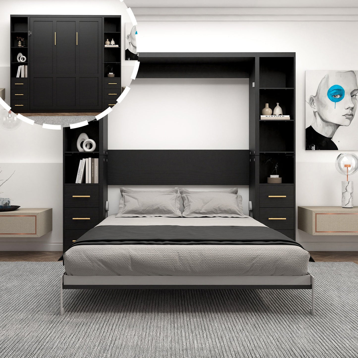 Multifunctional Vertical Murphy Wall Bed