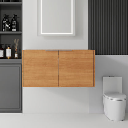 Floating Bathroom Vanity Cabinet & Soft Close Double Doors, Spacious Interior Storage, Wall Mounted, Cabinet Only
