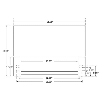 Queen / Full Size Upholstered Headboard With Flange Details - Sand
