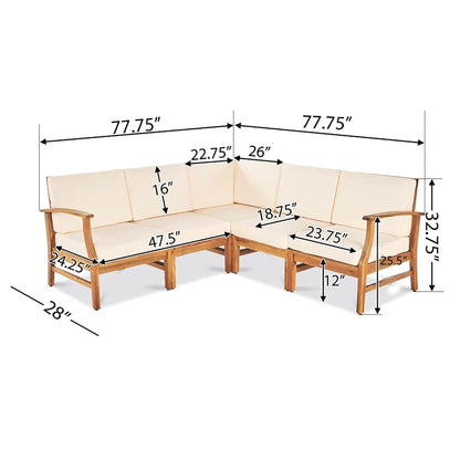 Perla - 5 Pieces Sofa Set