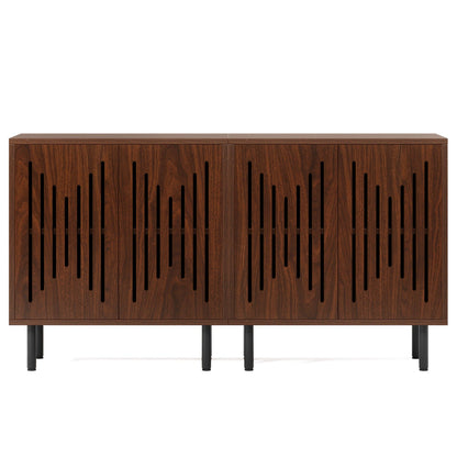 Buffet Sideboard Cabinets With Adjustable Shelves For Dining Room (Set of 2) - Dark Brown