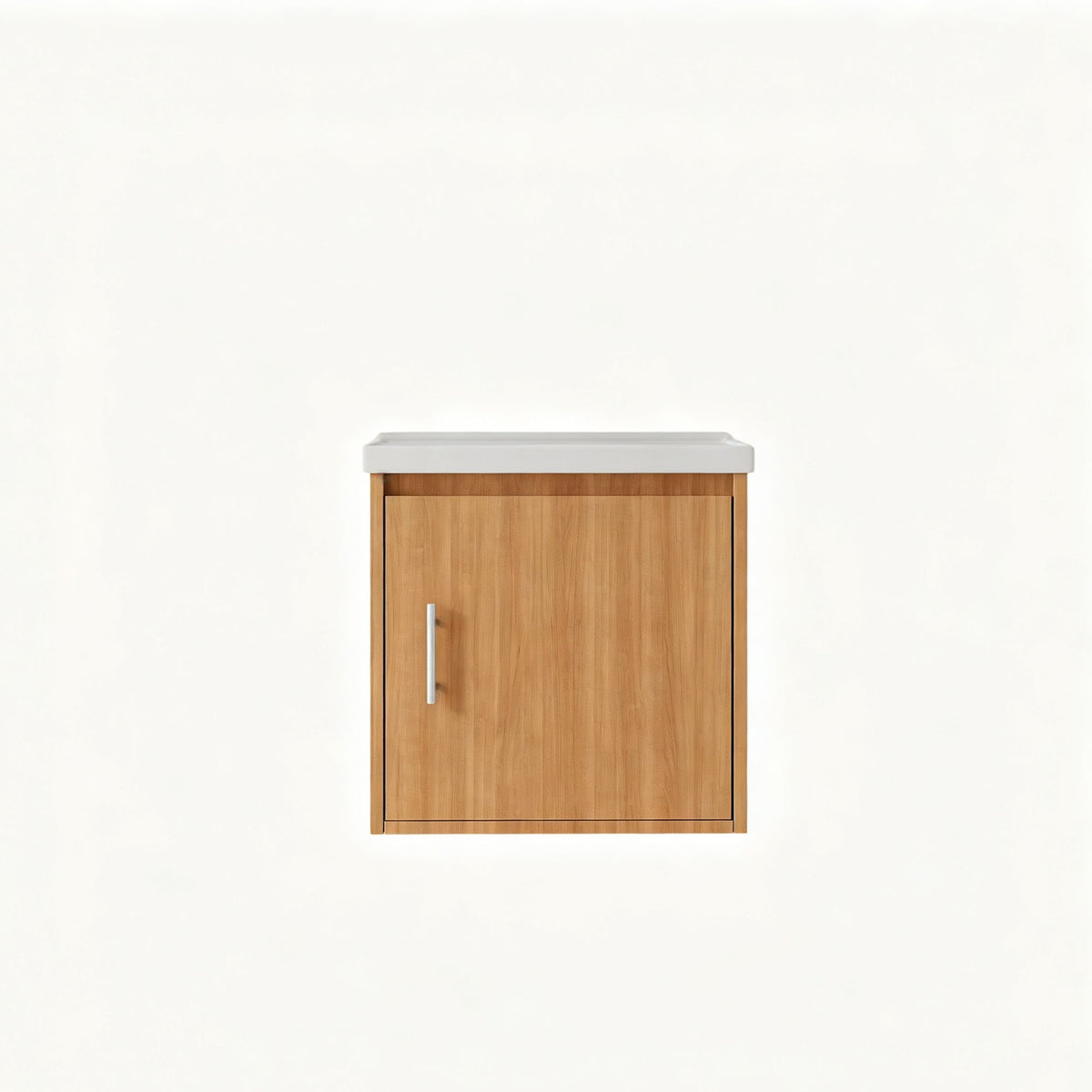 20" Floating Bathroom Vanity Combo With Sink, Soft Close Doors, Wall Mounted Solid Cabinet - Golden Oak