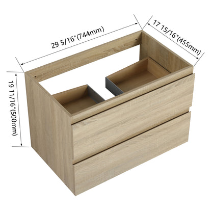 Wall Mounted Bathroom Vanity Cabinet, Soft Close Drawers (Vanity Only)