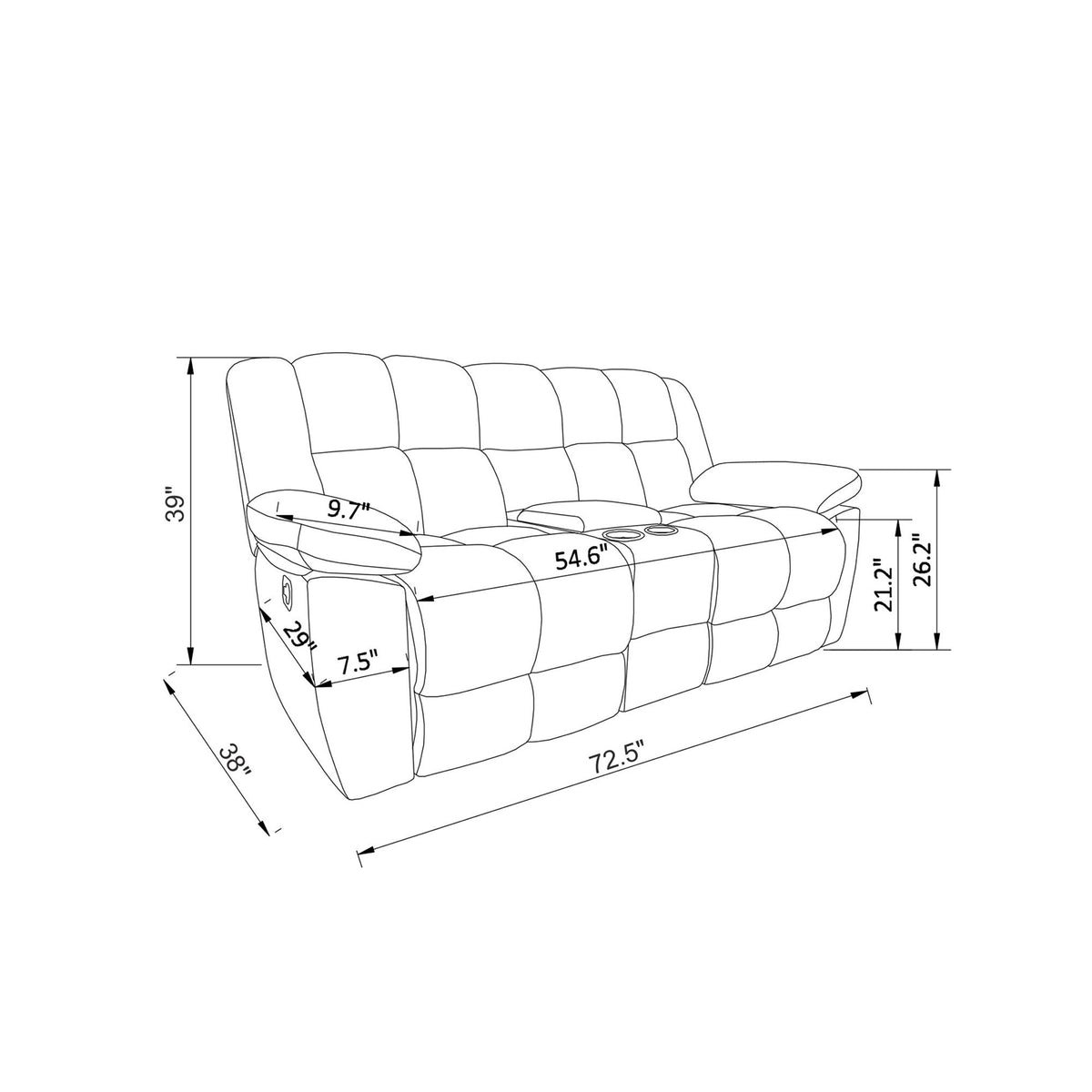 Liam - Reclining Sofa With Manual Reclining