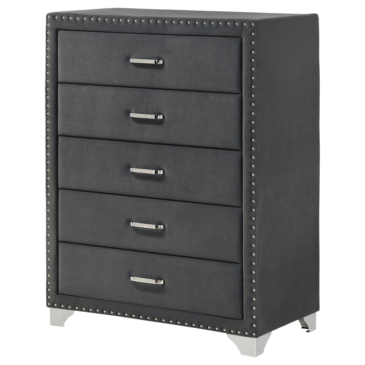 5 Drawer Bedroom Chest With Crystal Pulls