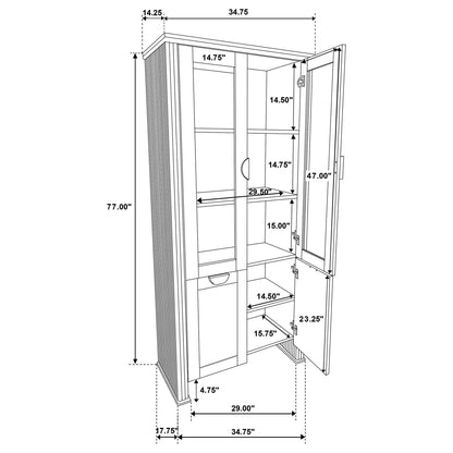 Dreydon - 4 Door Display Cabinet - Light Brown