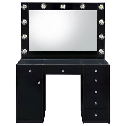 Fern - 7 Drawer Vanity Set With Mirror And Globe Lights
