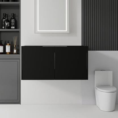 Floating Bathroom Vanity Cabinet With Soft Close Double Doors, Spacious Interior Storage, Wall Mounted, Cabinet Only